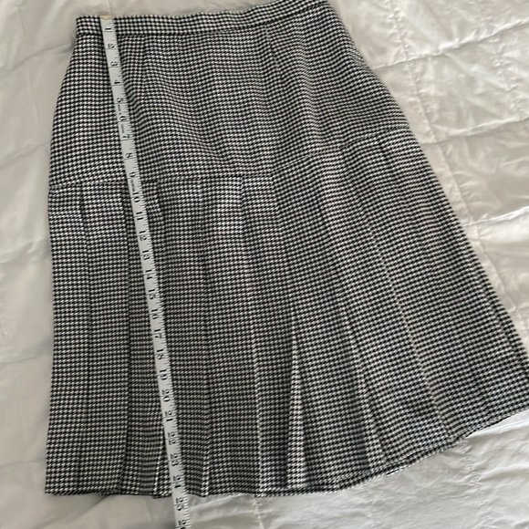 Vintage Herringbone Wool Blend Pleated Bottom Wednesday Addams Academia Side Zip - Picture 10 of 10